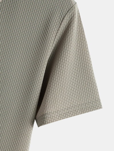 Short Sleeve Textured Polo