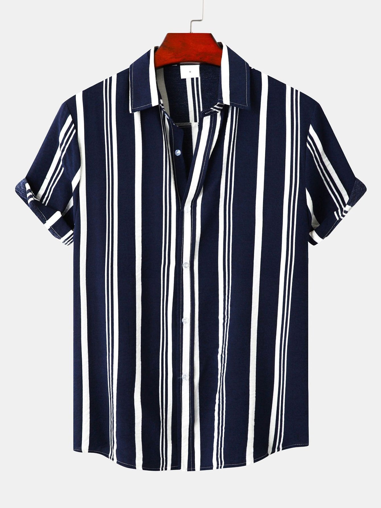 Stripe Print Button Up Shirt
