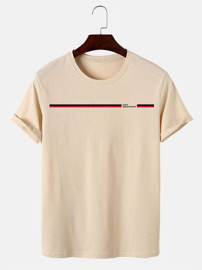 Paris Dream Maker Stripe Print T-Shirts