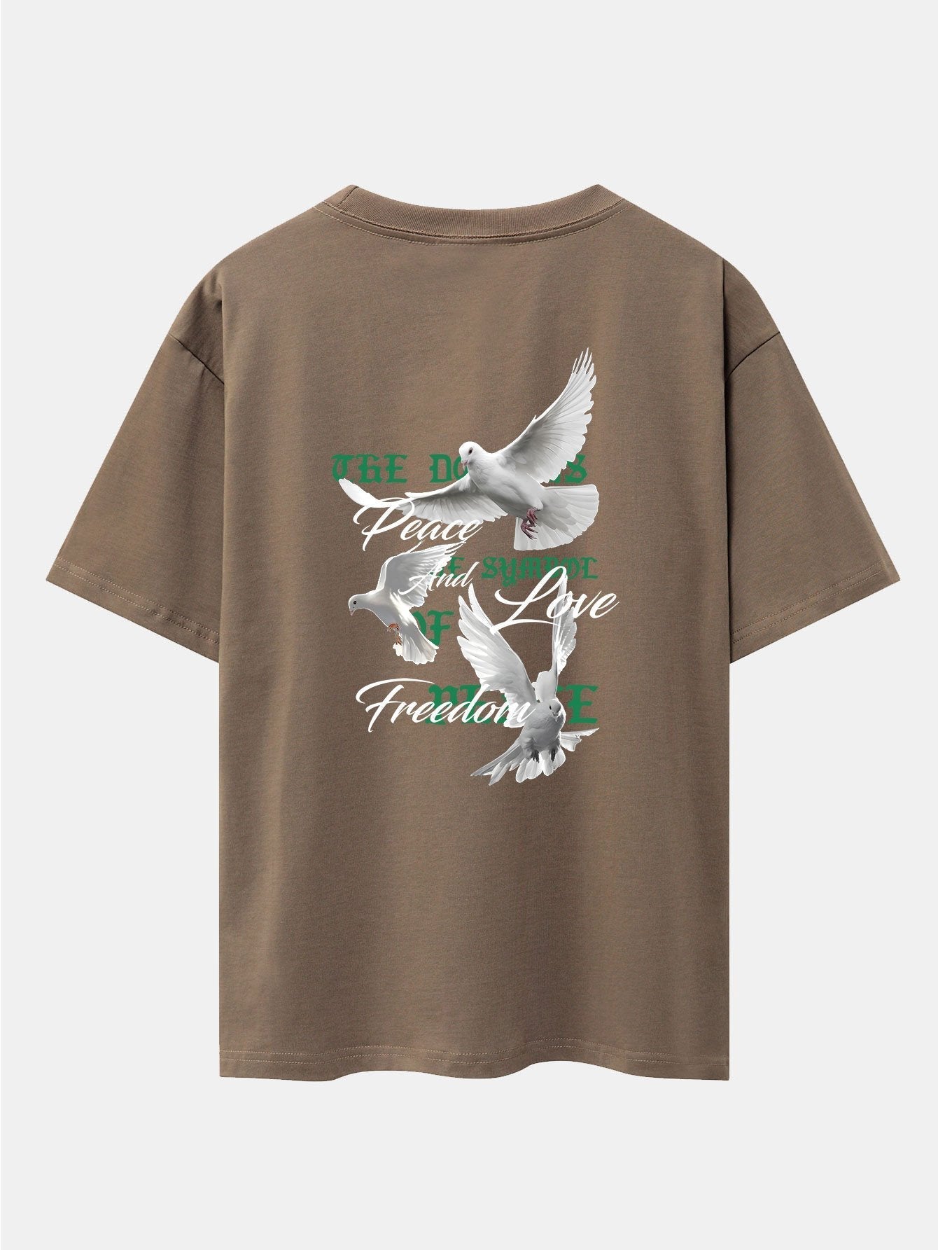 Dove Slogan Back Print Drop Shoulder Oversize T-Shirt