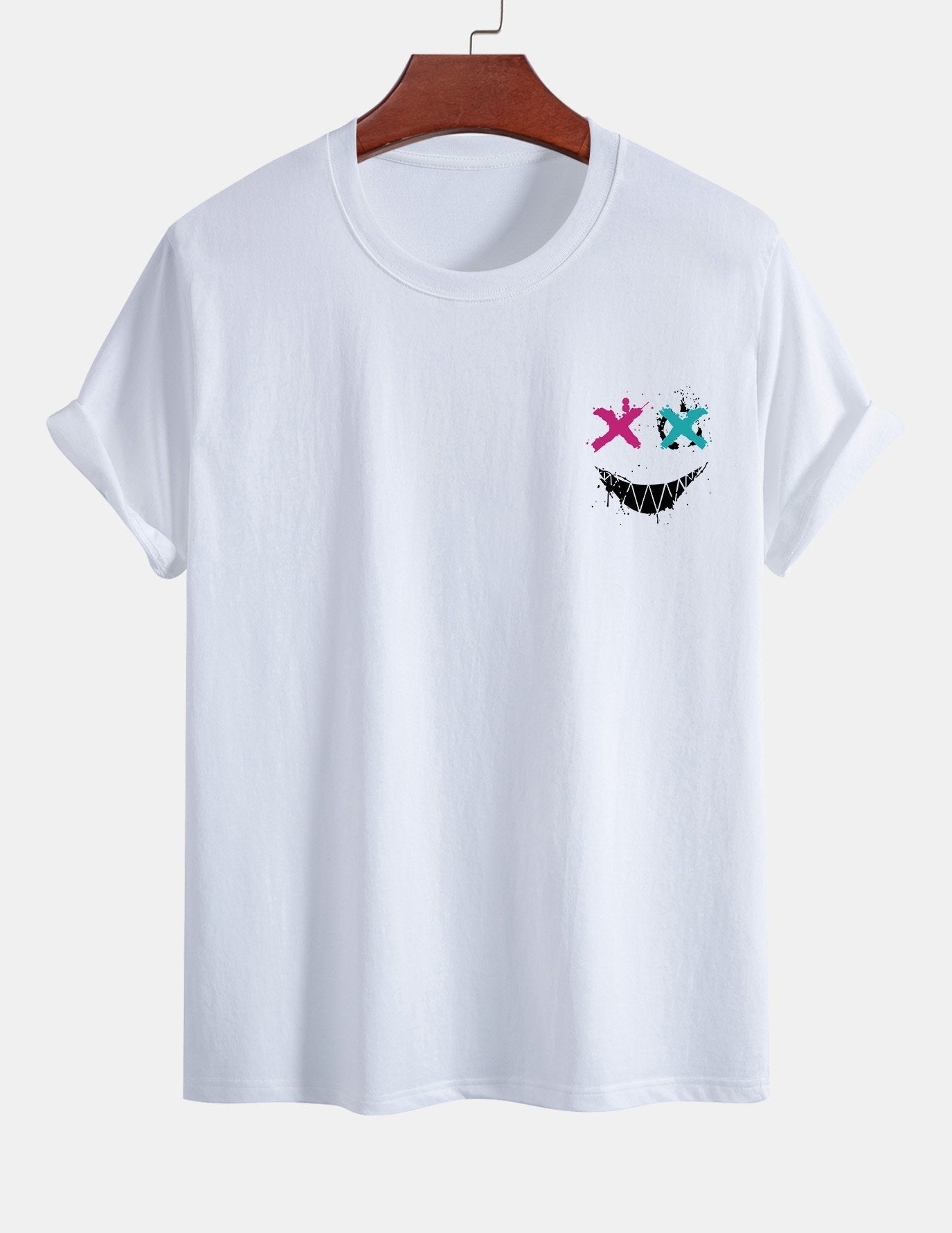 Regular Fit Evil Face Print Cotton T-Shirt