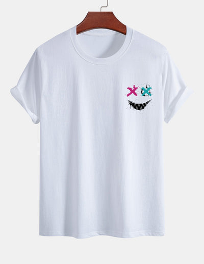 Regular Fit Evil Face Print Cotton T-Shirt