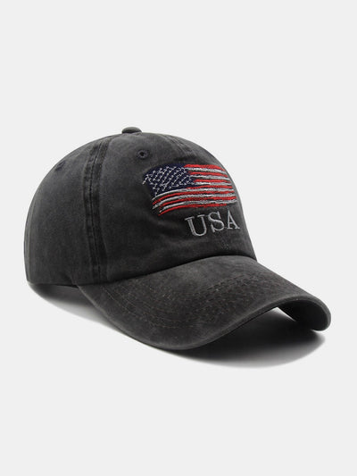 USA Flag Embroidery Washed Distressed Cotton Baseball Cap