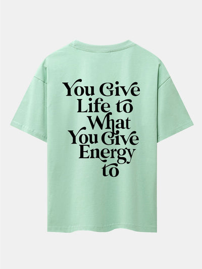 Slogan Back Print Drop Shoulder Oversize T-Shirt