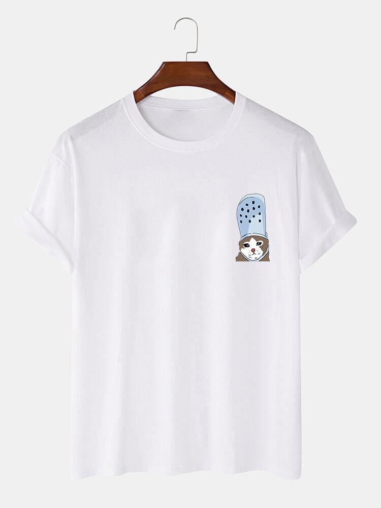 Crying Cat in a Croc Print T-Shirt