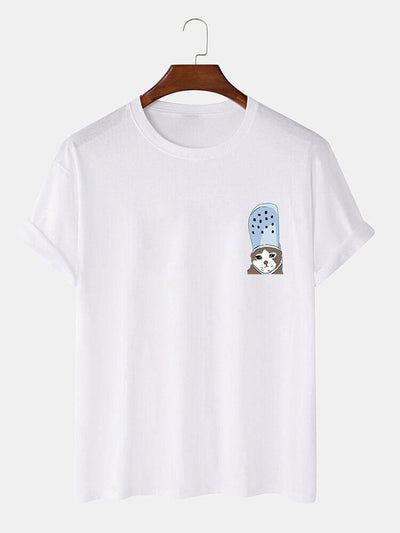 Crying Cat in a Croc Print T-Shirt