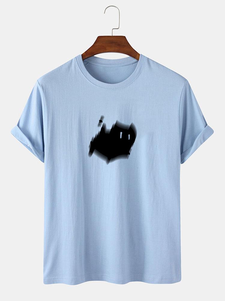 Scared Cat Print T-Shirt