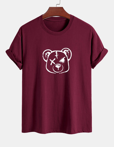 Regular Fit Bear Print Cotton T-Shirt