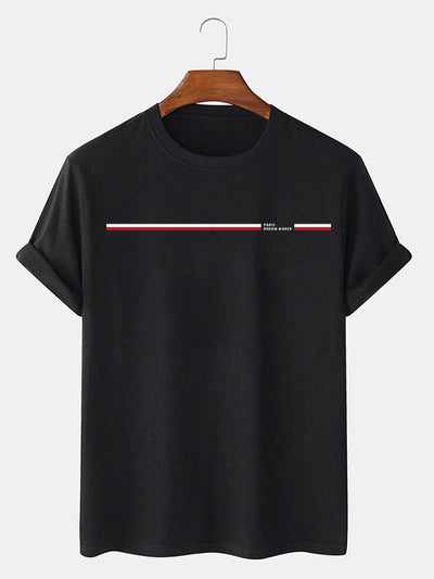 Paris Dream Maker Stripe Print T-Shirts