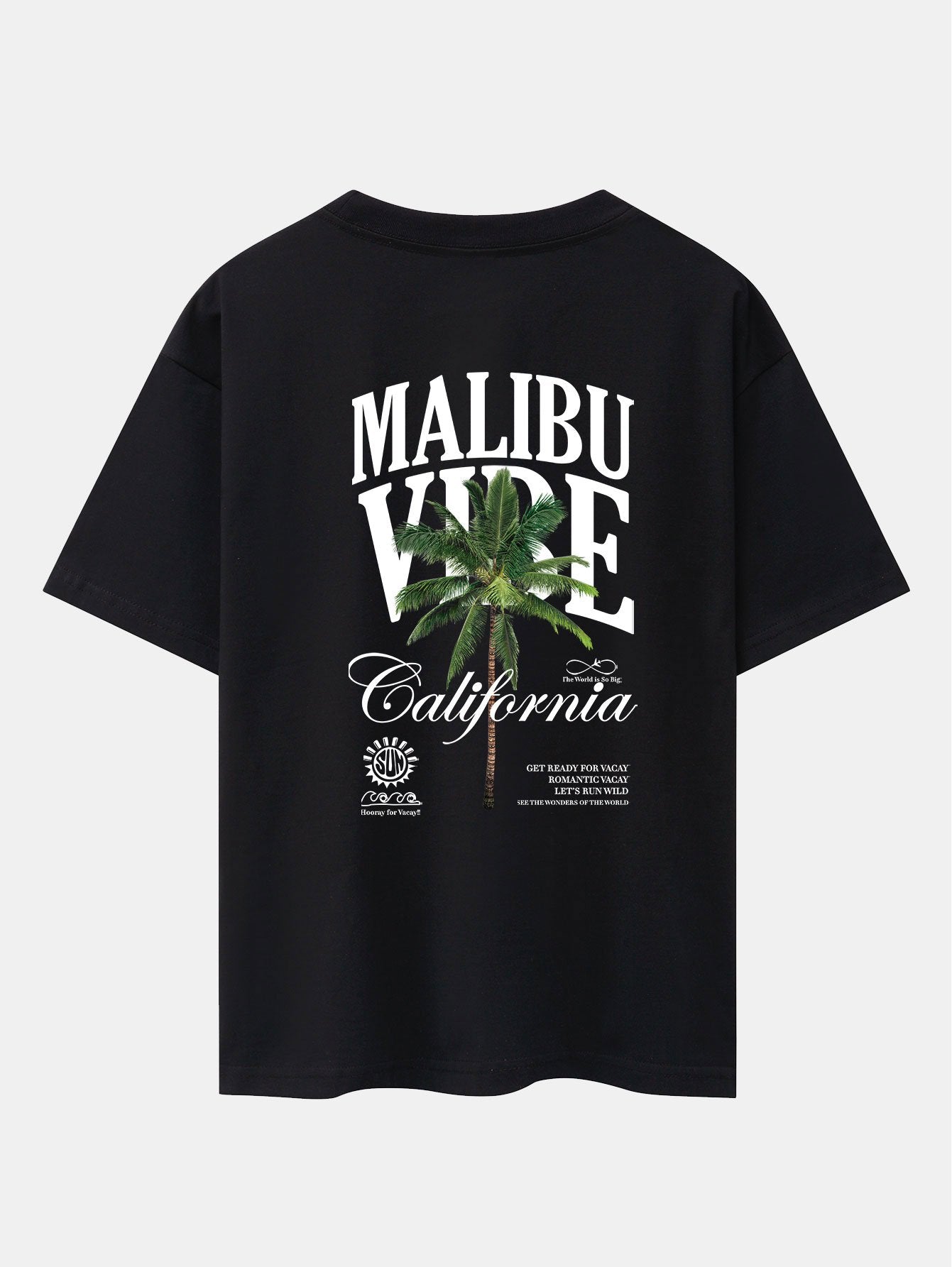 California Palm Tree Back Print Drop Shoulder Oversize T-Shirt