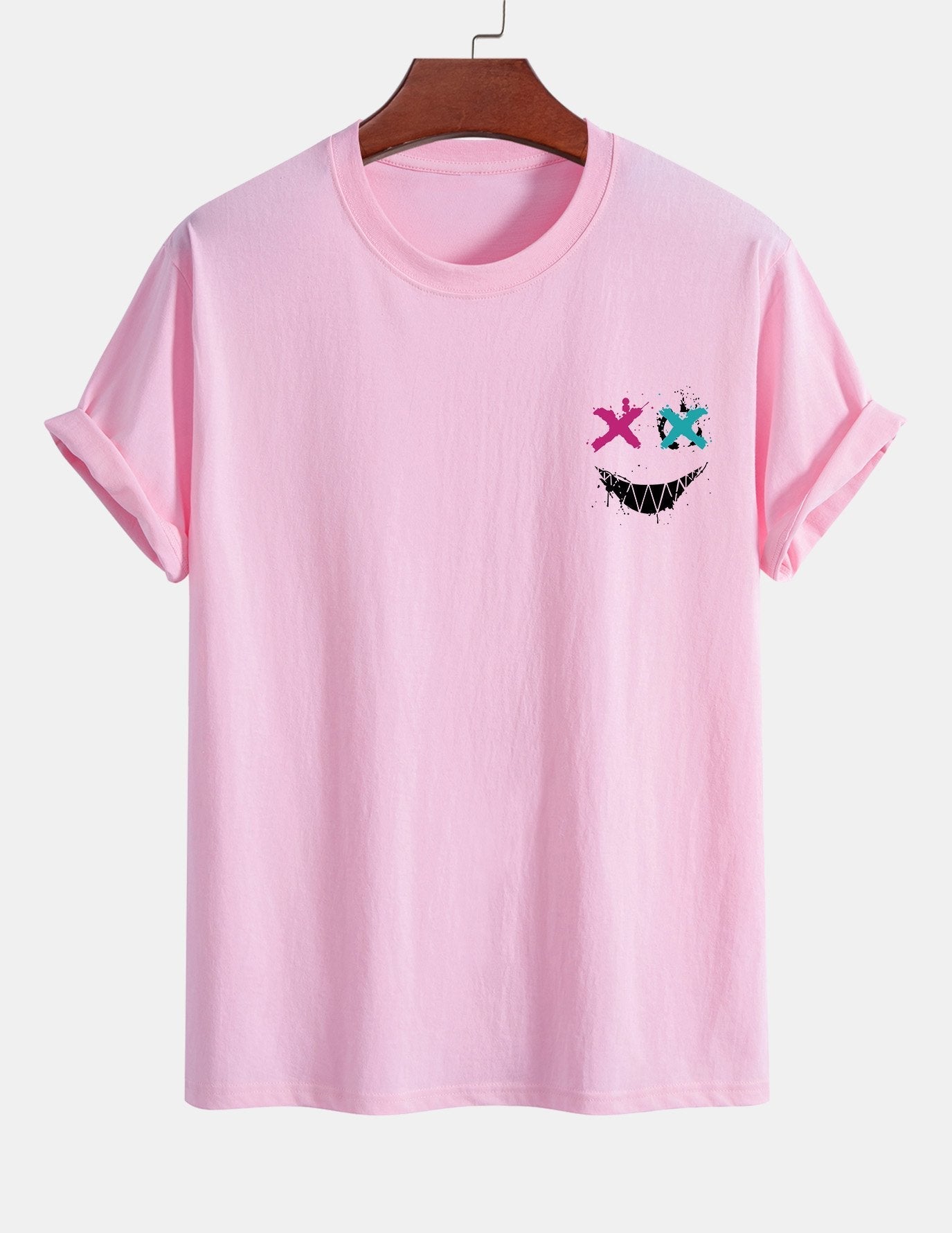 Regular Fit Evil Face Print Cotton T-Shirt