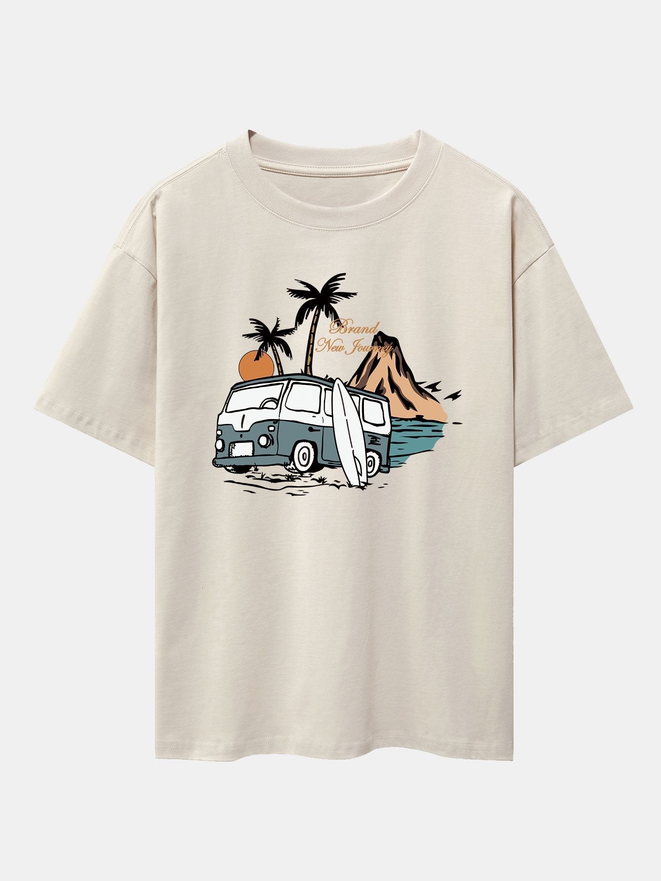 Car Island Print Drop Shoulder Oversize T-Shirt