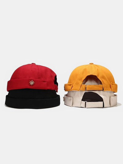 Hip Hop Leaf Decoration Brimless Hat