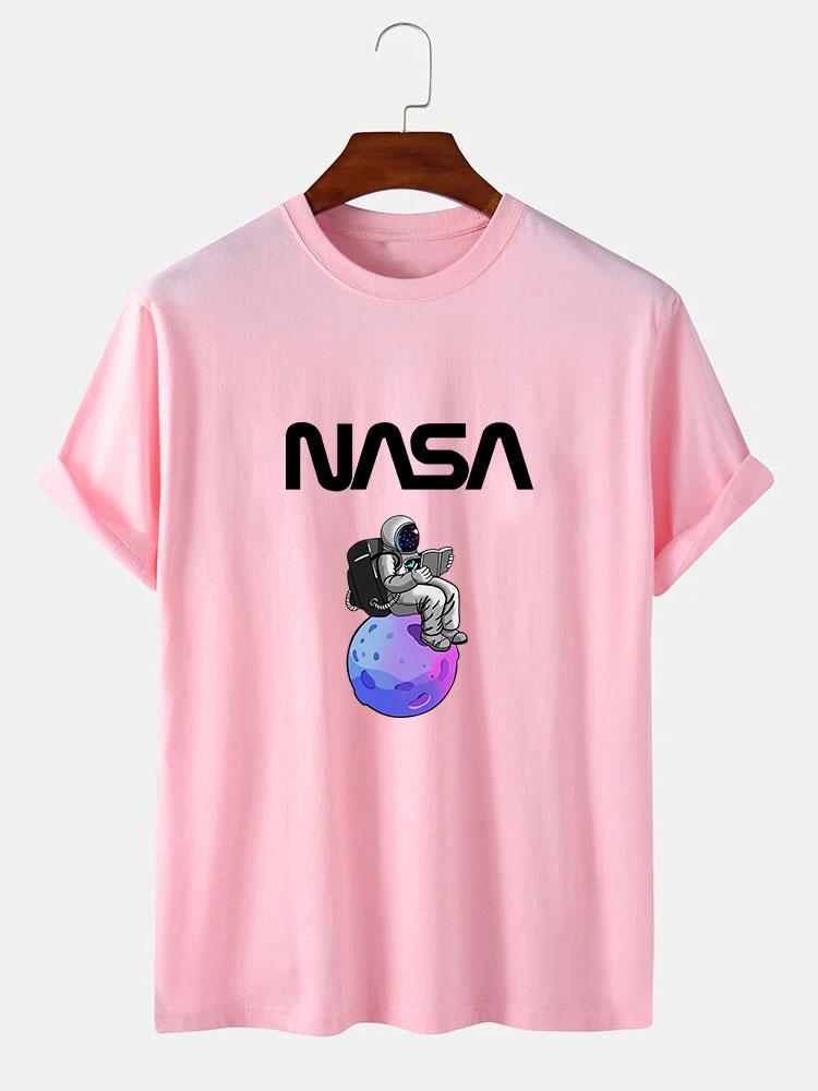Astronaut Reading Book Print T-Shirt