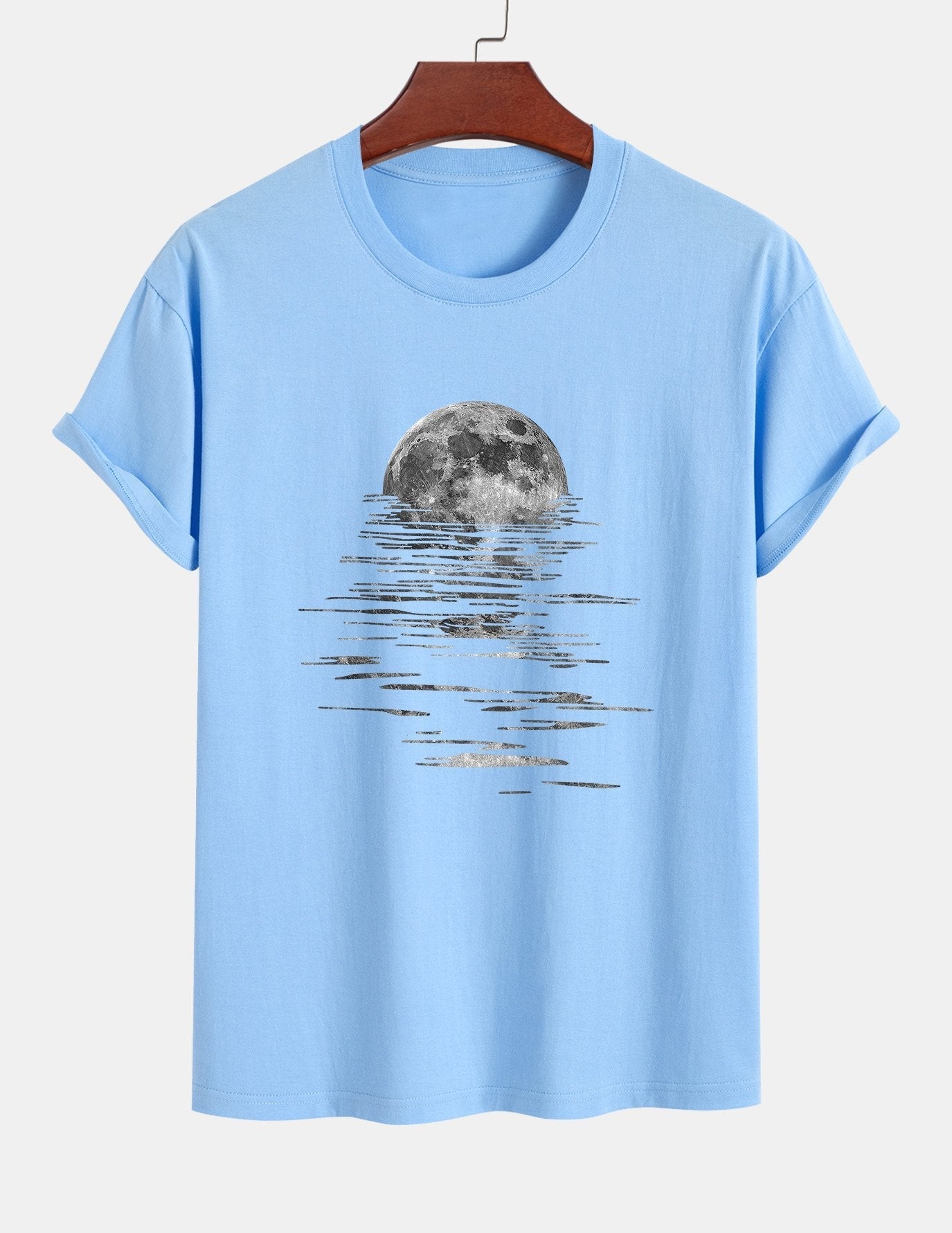 Regular Fit Moon Print Cotton T-Shirt