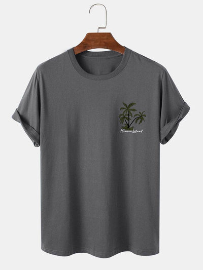 Hawaii Island Palm Tree Print T-Shirt