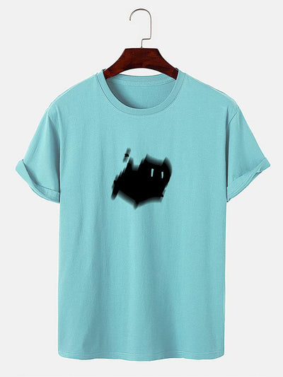 Scared Cat Print T-Shirt