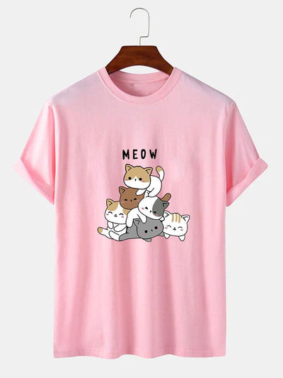 Cute Cat Print T-Shirt