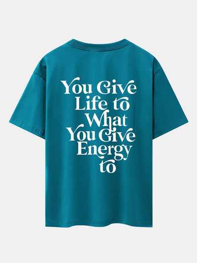 Slogan Back Print Drop Shoulder Oversize T-Shirt