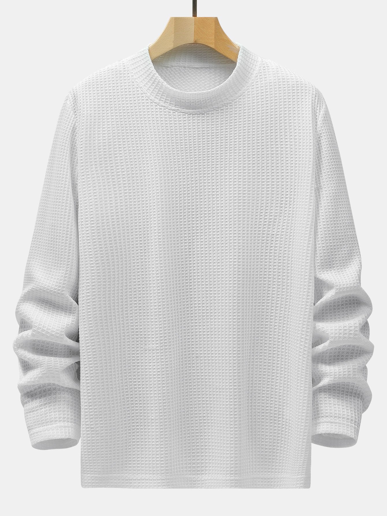 3 Pieces Long Sleeve Knitted Waffle Mock Neck T-Shirts