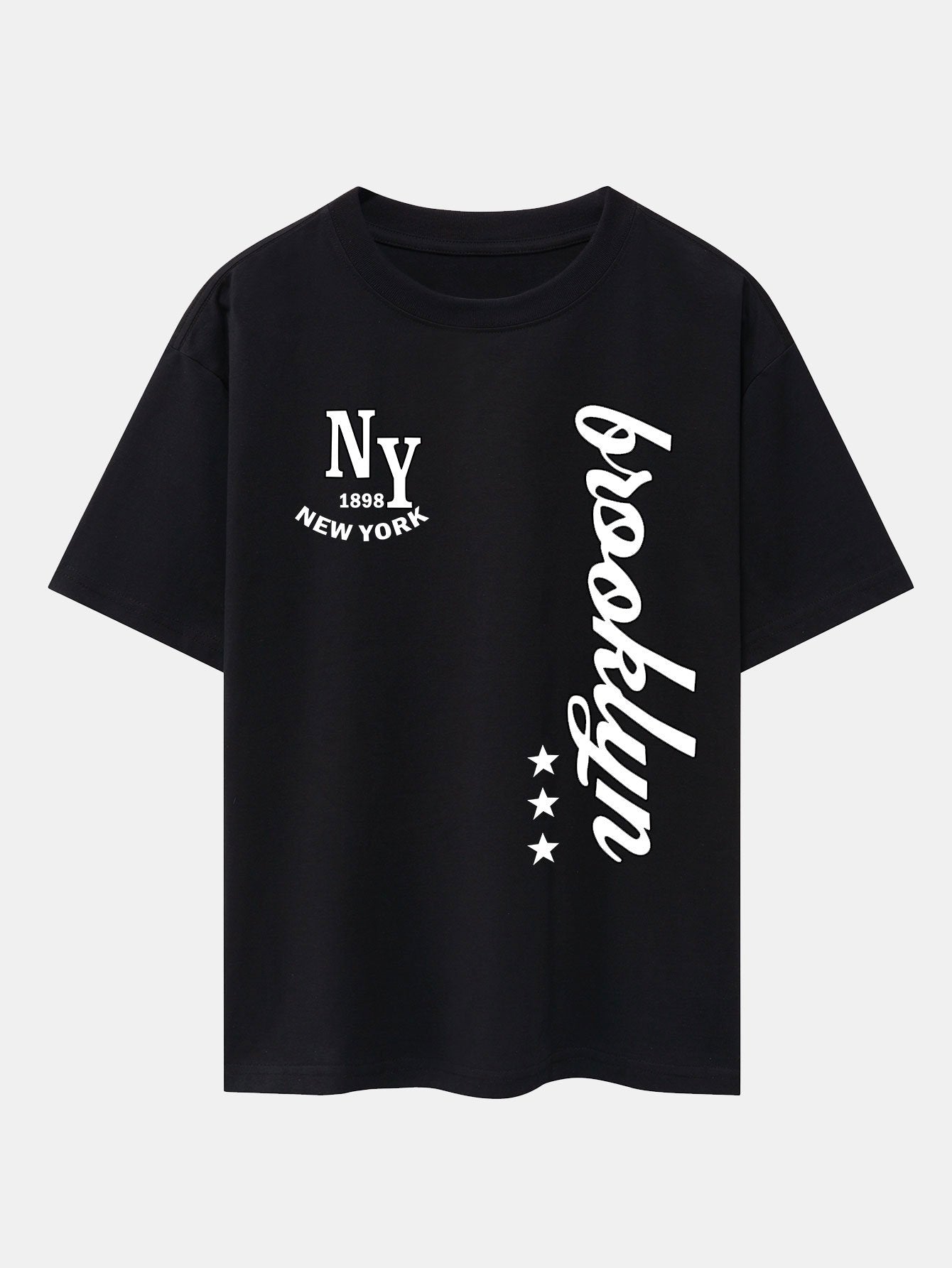 New York Brooklyn Print Drop Shoulder Oversize T-Shirt