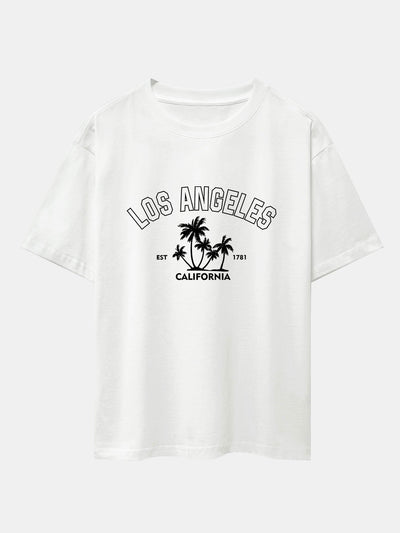 Los Angeles Palms Print Heavy Weight Oversize T-Shirt
