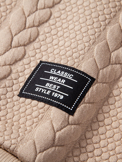 Relax Fit Wheat Jacquard Hoodie
