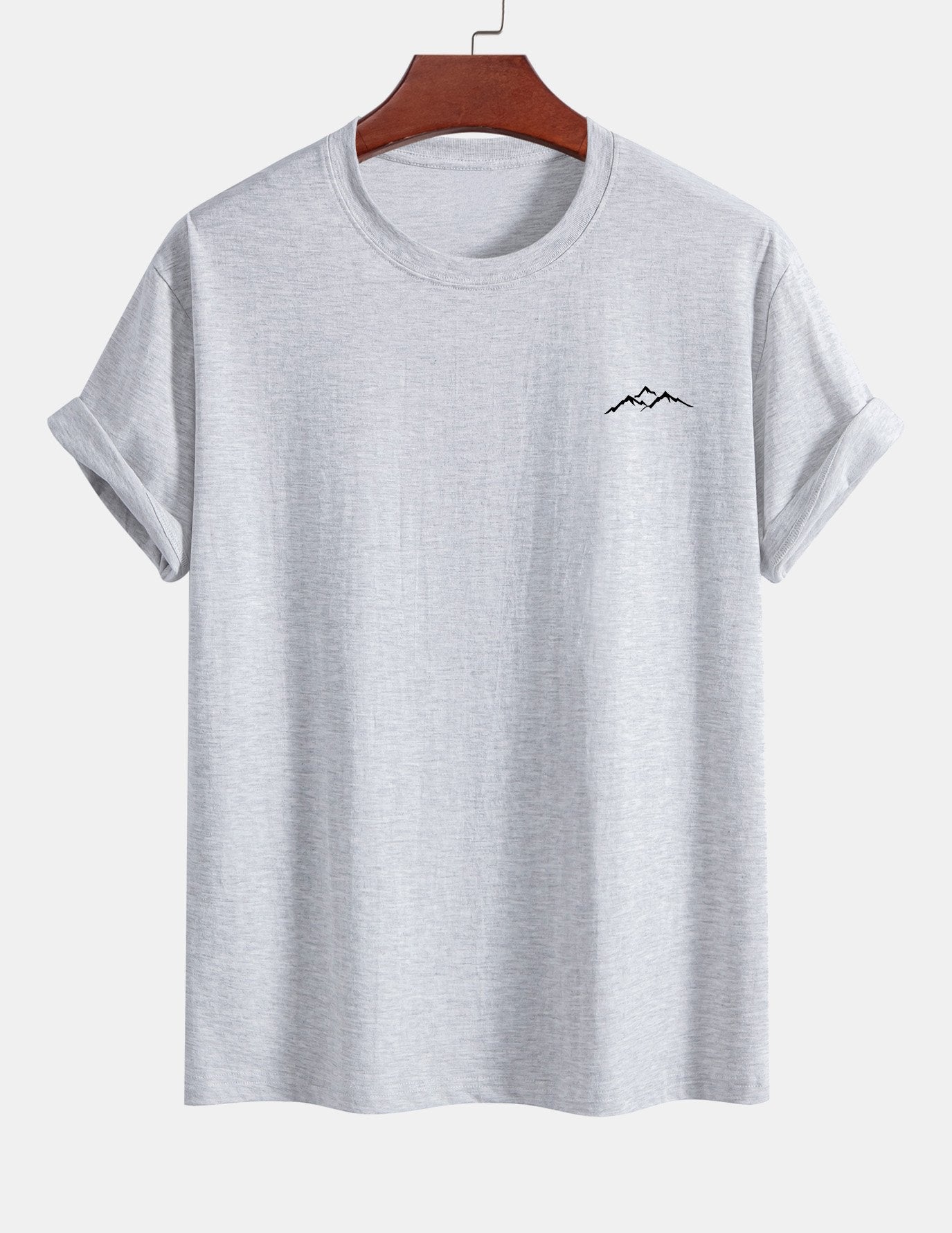 Regular Fit Mountains Print Cotton T-Shirt