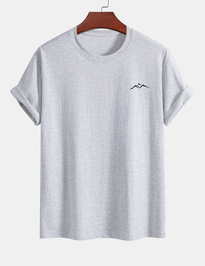 Regular Fit Mountains Print Cotton T-Shirt
