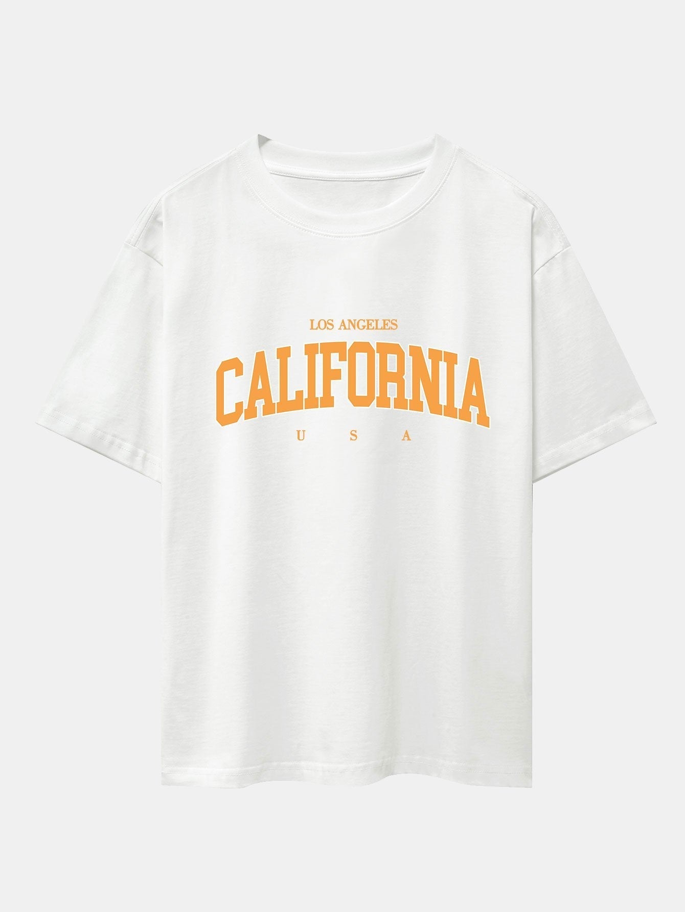 Los Angeles California Print Drop Shoulder Oversize T-Shirt