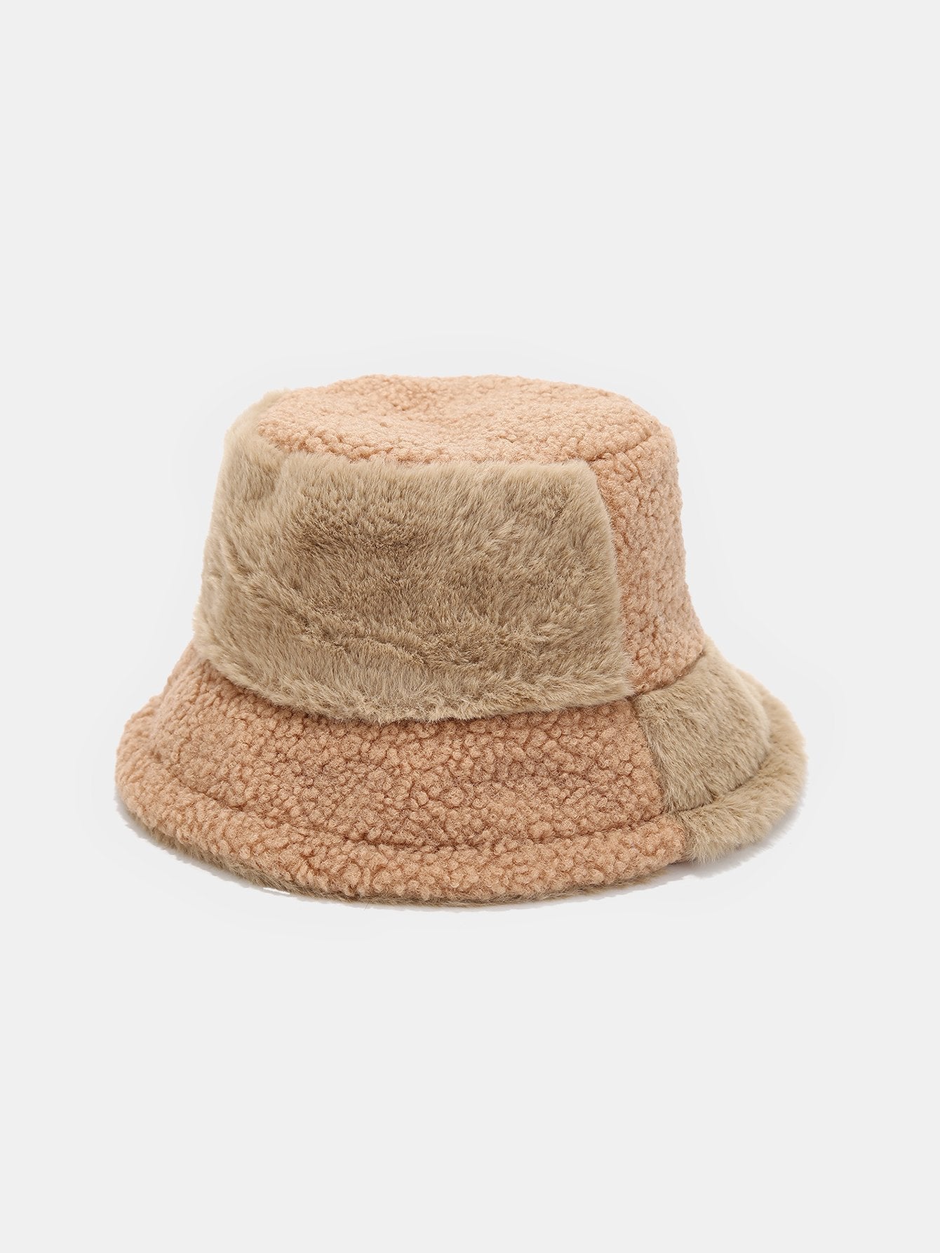 Teddy Color Block Warm Bucket Hat