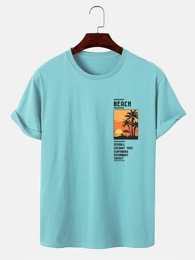 Beach Scenery Slogan Print T-Shirt