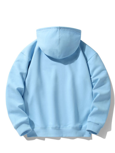 Bear Print Drop Shoulder Relaxed Hoodie