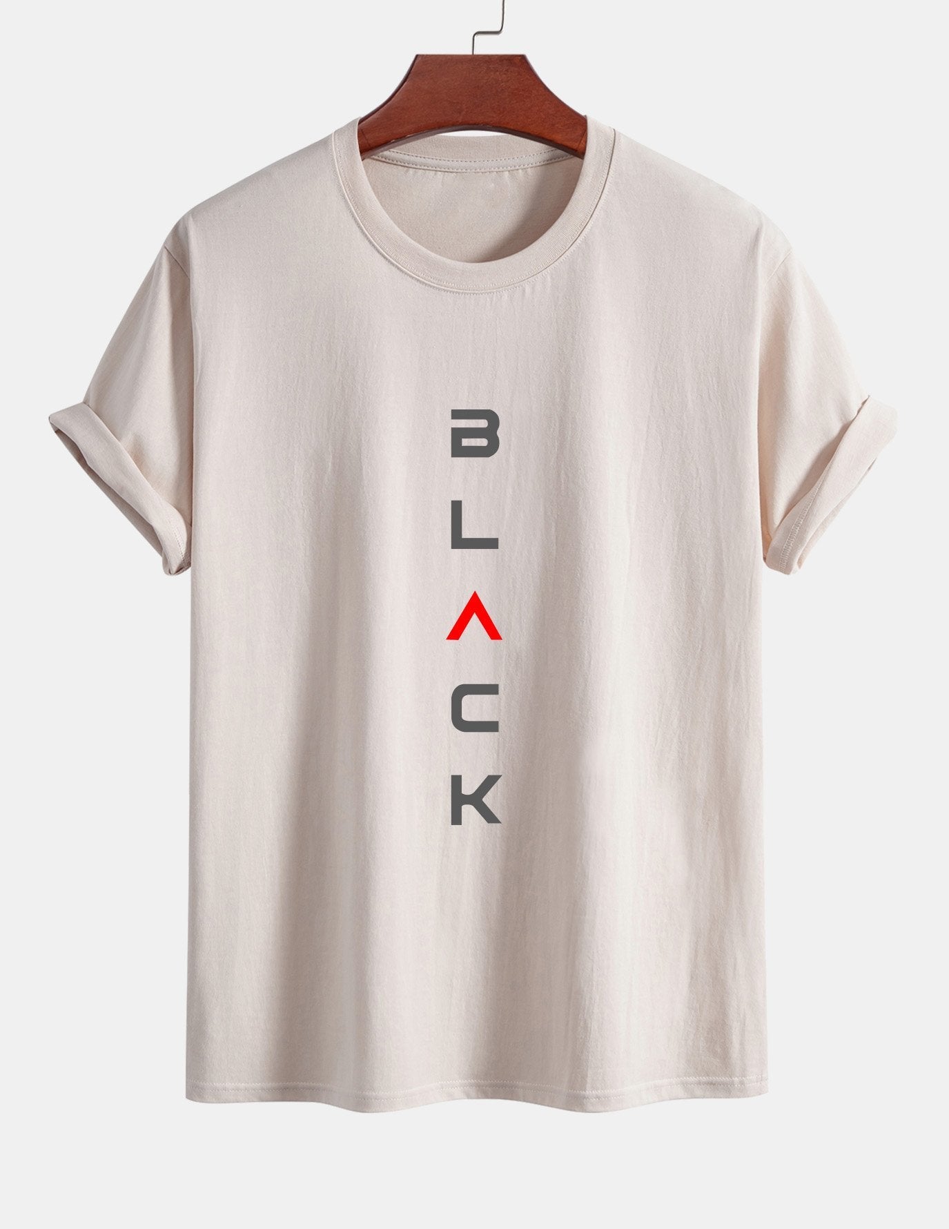 Regular Fit Black Print Cotton T-Shirt