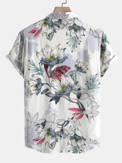 Viscose Floral Print Button Up Shirt