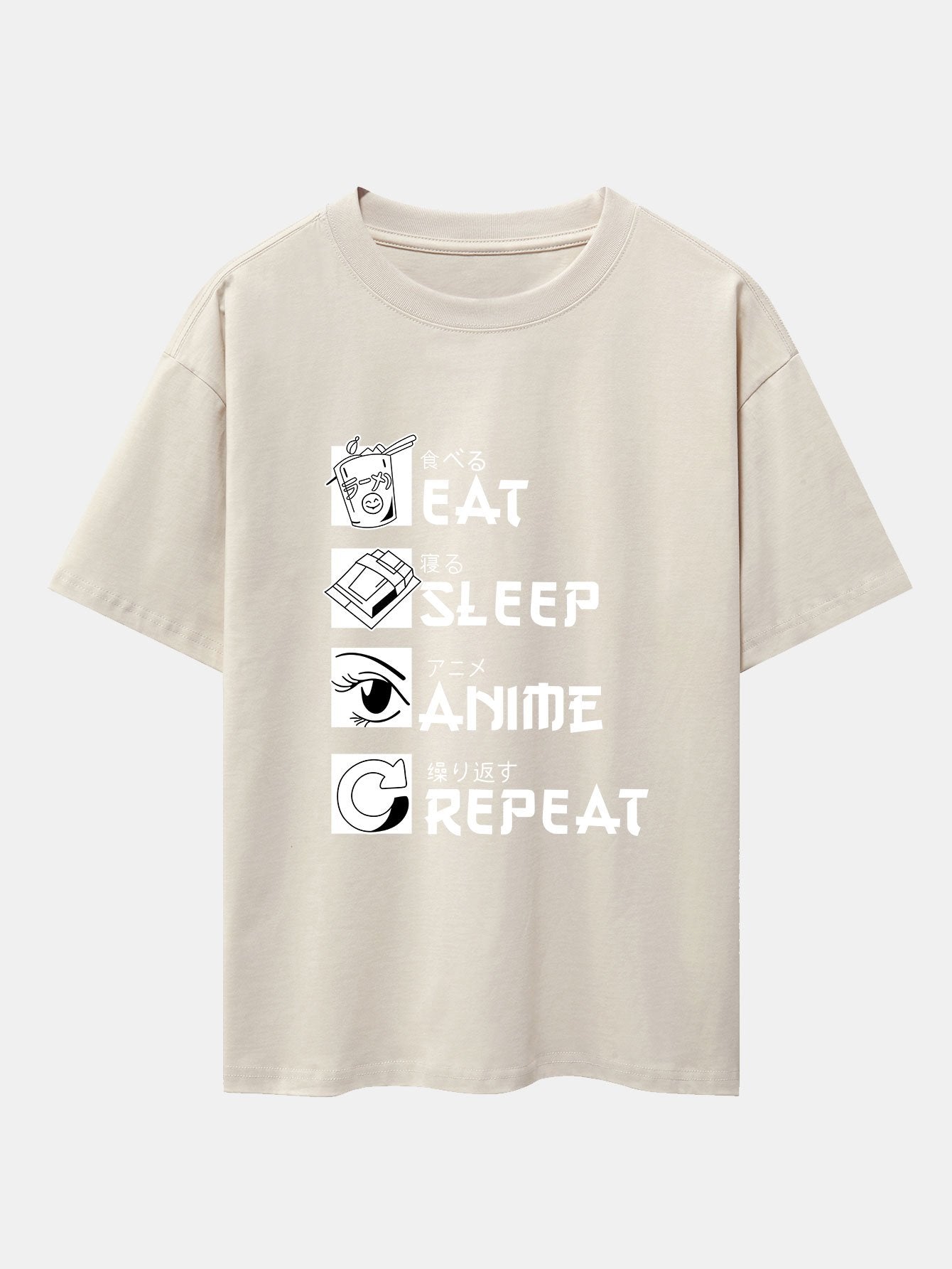 Slogan Print Drop Shoulder Oversize T-Shirt