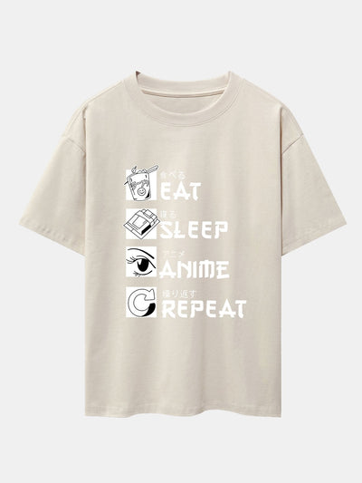 Slogan Print Drop Shoulder Oversize T-Shirt