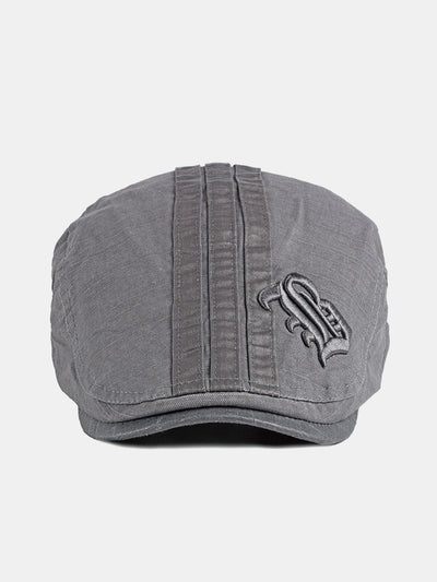 Retro Letter B Embroidery Cotton Beret Hat