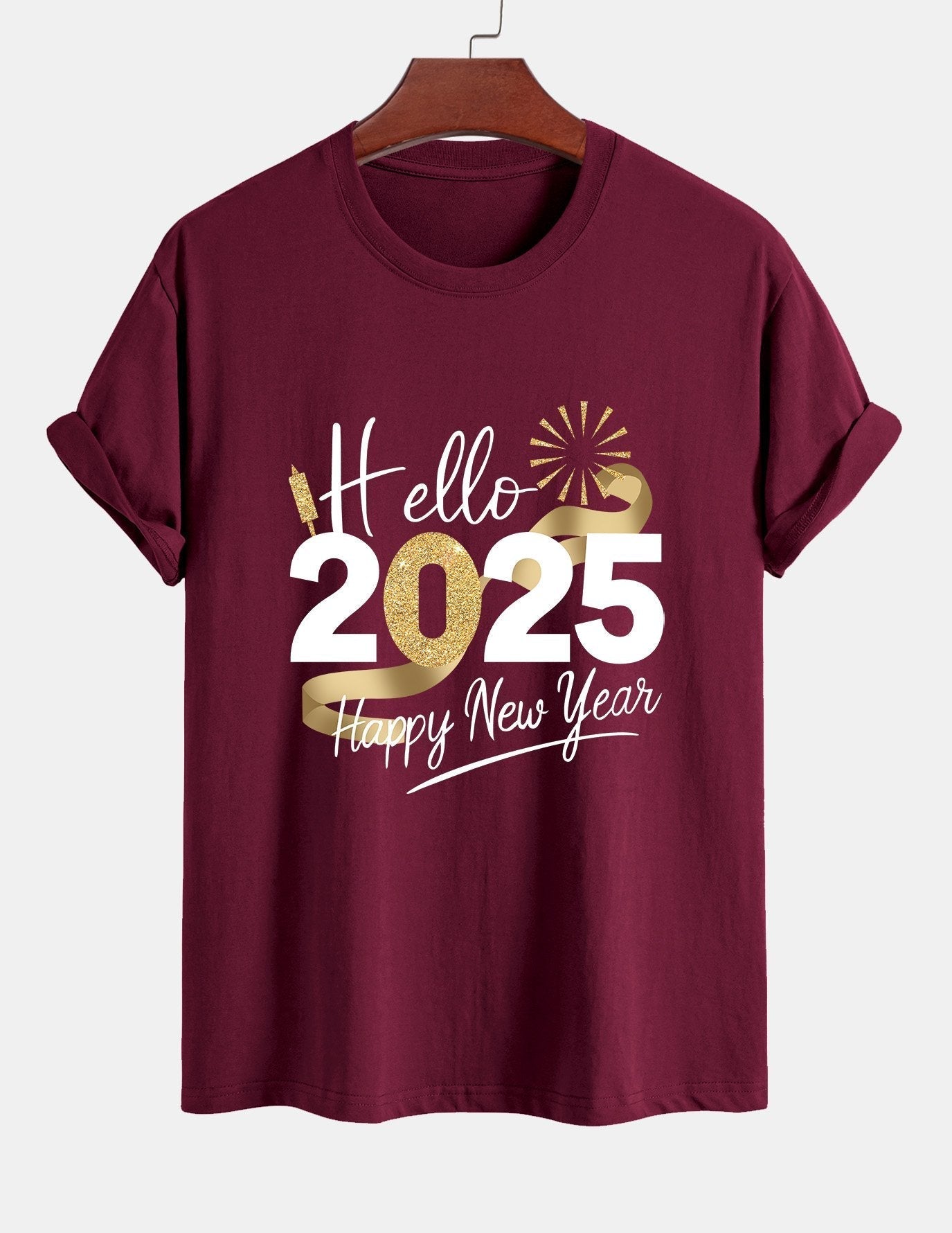 Regular Fit New Year 2025 Print Cotton T-Shirt