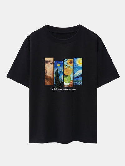 Starry Sky Sunflower Print Drop Shoulder Oversize T-Shirt