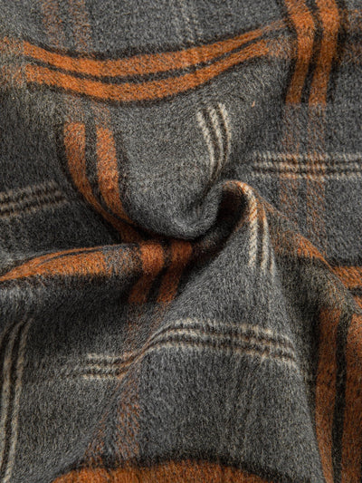 Relax Fit Heavy Weight Flannel Plaid Hooded Shirt
