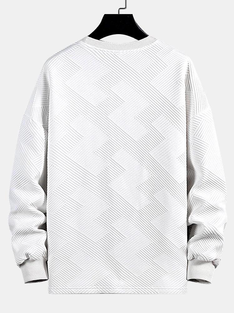 Long sleeve Geometric Stripe Jacquard T-Shirt