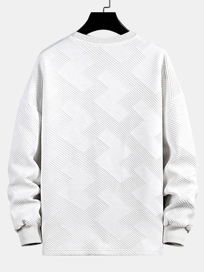 Long sleeve Geometric Stripe Jacquard T-Shirt