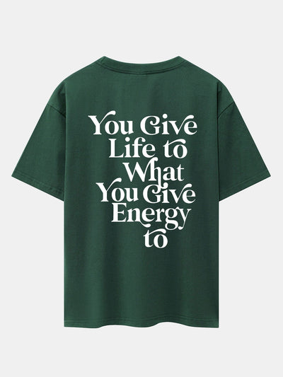 Slogan Back Print Drop Shoulder Oversize T-Shirt
