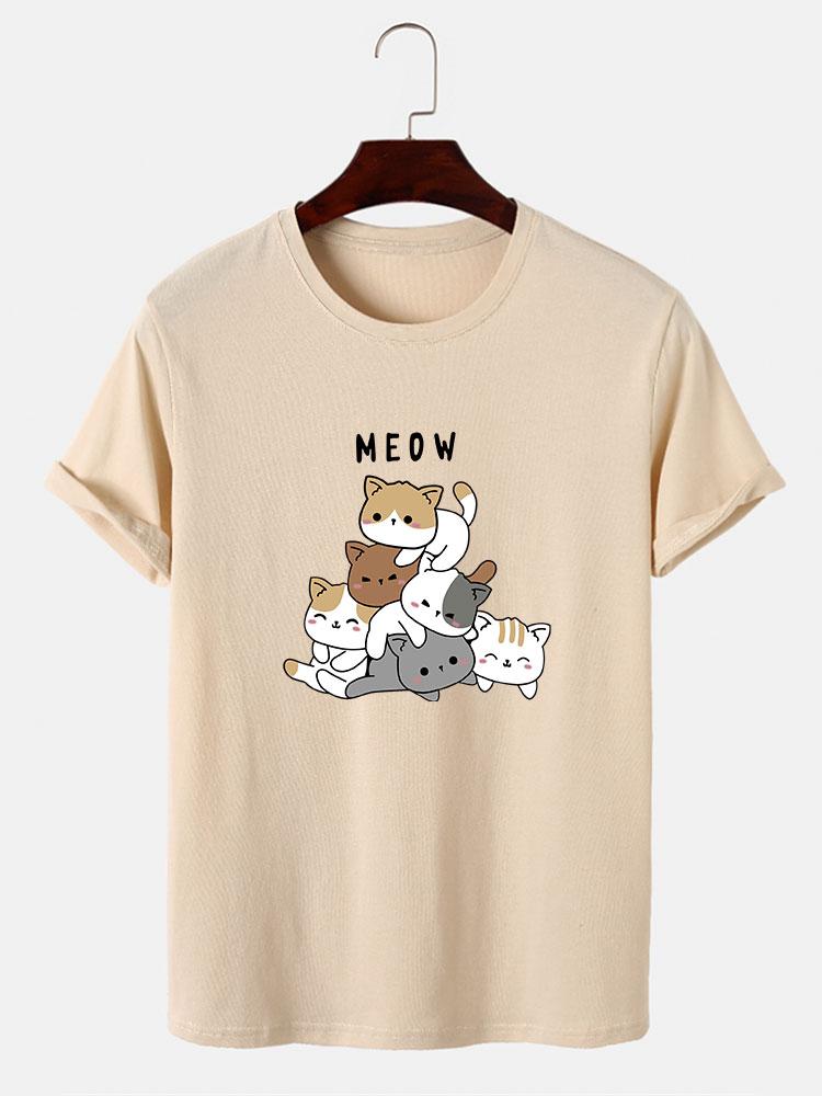 Cute Cat Print T-Shirt