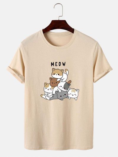 Cute Cat Print T-Shirt
