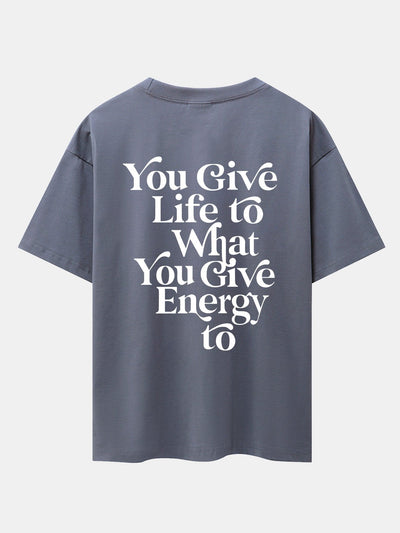 Slogan Back Print Drop Shoulder Oversize T-Shirt