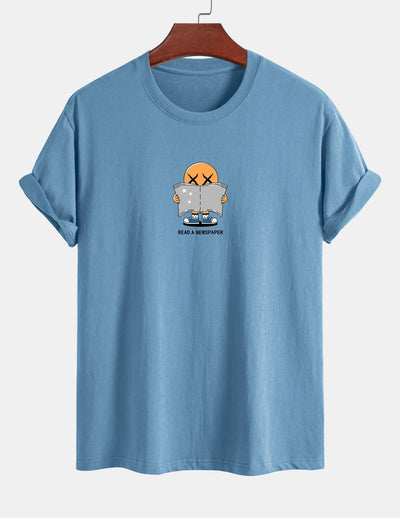 Regular Fit Reading Print Cotton T-Shirt