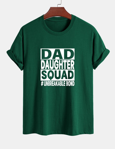 Regular Fit Dad And Daughter Squad Print Cotton T-Shirt
