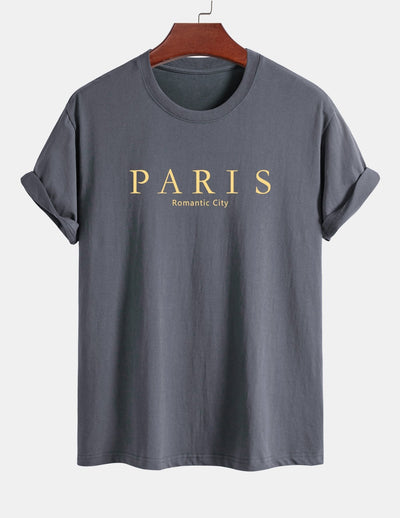 Regular Fit Paris Slogan Cotton T-Shirt